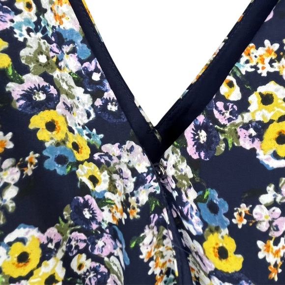 Cupcakes & Cashmere Navy Floral Shoulder Tie Meadow Romper Romantic Feminine - Picture 9 of 15